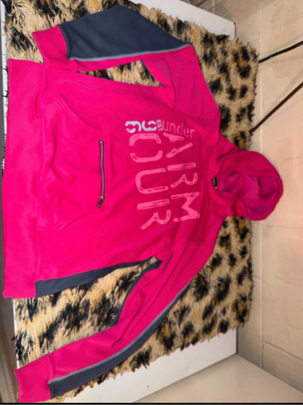 Under Armour Women’s Hot Pink & Gray Cowl Hoodie Sweatshirt